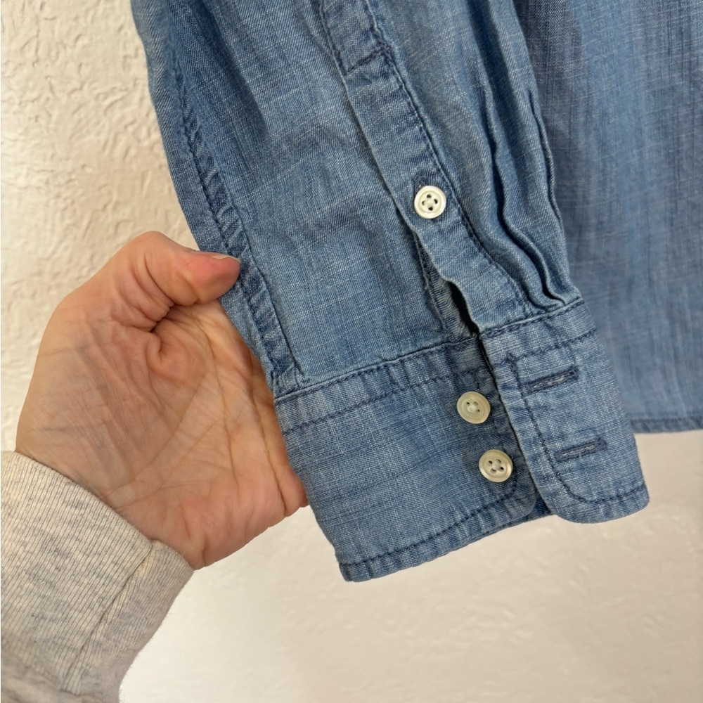 Talbots Blue Chambray Button-Up Shirt - Picture 3 of 6